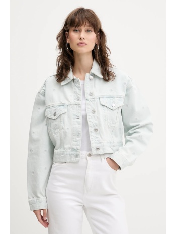 τζιν μπουφάν hugo χρώμα μπλε, 50538913 100% βαμβάκι