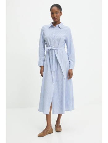 λινό φόρεμα answear lab χρώμα μπλε 50% βαμβάκι, 50% λινό