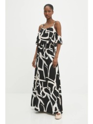 λινό φόρεμα answear lab χρώμα: μαύρο 75% λινό, 25% βισκόζη