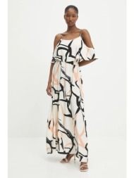 λινό φόρεμα answear lab χρώμα: μπεζ 75% λινό, 25% βισκόζη