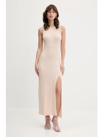 μάλλινο φόρεμα from future χρώμα μπεζ, wro02676 100% μαλλί