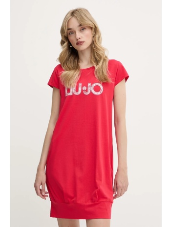 φόρεμα liu jo χρώμα ροζ, va5194.js003 95% βαμβάκι, 5%