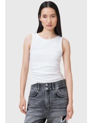 βαμβακερό τοπ allsaints katarina χρώμα: άσπρο, w192jc 95% οργανικό βαμβάκι, 5% ελαστάν