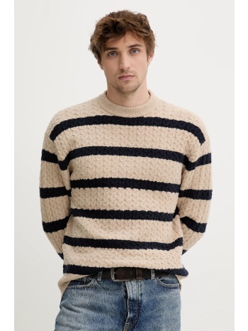 πουλόβερ filippa k χρώμα μπεζ, 31466 82% βαμβάκι, 16%