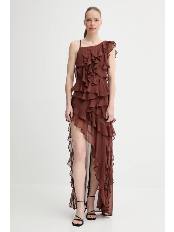 φόρεμα alohas isabelle χρώμα καφέ, r100799 100% πολυεστέρας