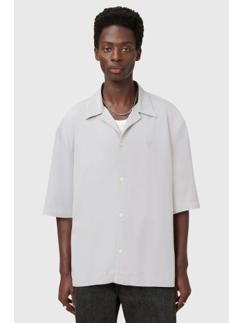 πουκάμισο allsaints rialto χρώμα γκρι, m161sc 70% lenzing