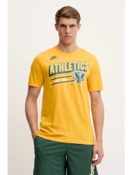 βαμβακερό μπλουζάκι nike oakland athletics 1982-92 ανδρικό, χρώμα: πορτοκαλί, n199-79q-oka-cue 100% 