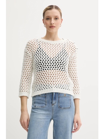 πουλόβερ morgan mjad χρώμα άσπρο, mjad 50% ακρυλικό, 47%