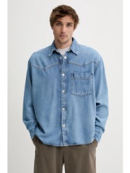 τζιν πουκάμισο won hundred ανδρικό, χρώμα: μπλε, 3651-15152 64% οργανικό βαμβάκι, 36% ανακυκλωμένο l