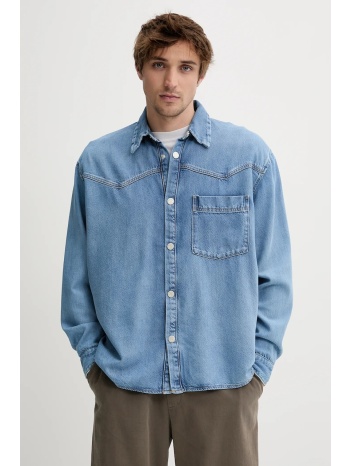 τζιν πουκάμισο won hundred ανδρικό, χρώμα μπλε, 3651-15152