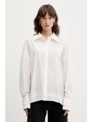 βαμβακερό πουκάμισο iro χρώμα: μπεζ, wm18imai 100% βαμβάκι