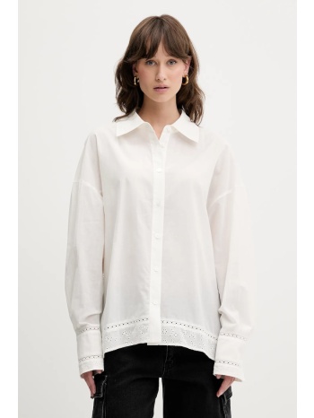 βαμβακερό πουκάμισο iro χρώμα μπεζ, wm18imai 100% βαμβάκι