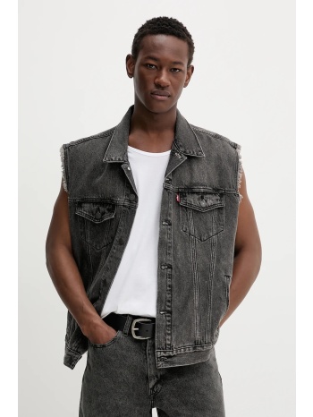 γιλέκο τζιν levi`s relaxed trucker vest ανδρικό, χρώμα
