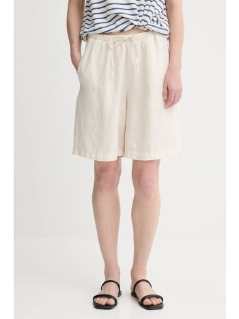 σορτς από λινό marc o`polo χρώμα μπεζ, 504011215049 κύριο