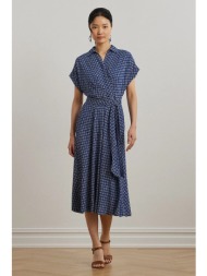 φόρεμα lauren ralph lauren χρώμα: μπλε, 200973374 100% πολυεστέρας