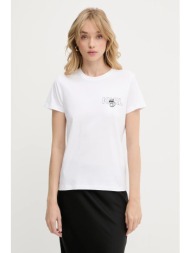 βαμβακερό μπλουζάκι karl lagerfeld χρώμα: άσπρο, a3w17085 βαμβάκι