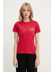 βαμβακερό μπλουζάκι karl lagerfeld χρώμα: κόκκινο, a3w17085 βαμβάκι