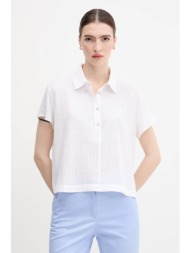 μπλουζάκι united colors of benetton χρώμα: άσπρο, 5onvdq0bq 65% βαμβάκι, 35% βισκόζη