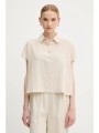 μπλουζάκι united colors of benetton χρώμα: μπεζ, 5onvdq0bq 65% βαμβάκι, 35% βισκόζη