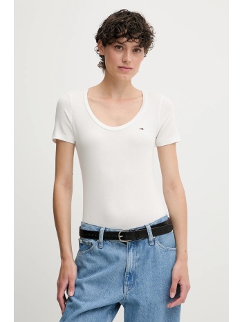 μπλουζάκι tommy jeans χρώμα άσπρο, dw0dw20916 95% modal