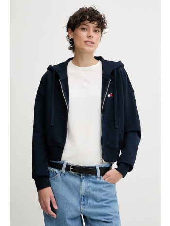 βαμβακερή μπλούζα tommy jeans γυναικεία, χρώμα ναυτικό