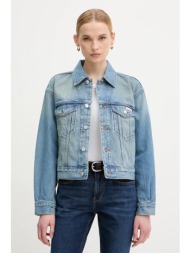 τζιν μπουφάν calvin klein jeans χρώμα: μπλε, lv047b075g 100% βαμβάκι