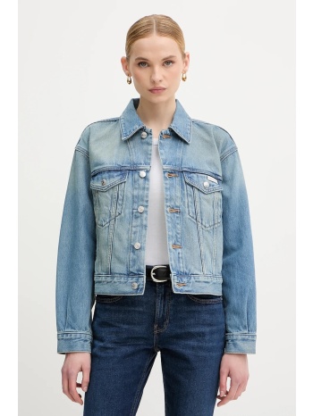 τζιν μπουφάν calvin klein jeans χρώμα μπλε, lv047b075g