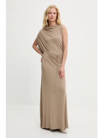 φόρεμα answear lab χρώμα μπεζ 64% βισκόζη, 33%