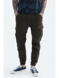 παντελόνι alpha industries spodnie alpha industries alman pant 188201 413 χρώμα: πράσινο 98% βαμβάκι