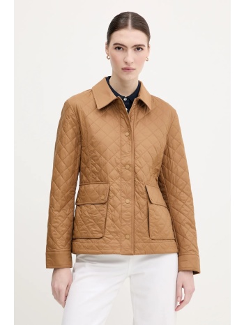 μπουφάν tommy hilfiger χρώμα καφέ, ww0ww45641 γιακάς 100%