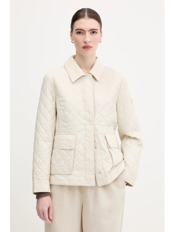 μπουφάν tommy hilfiger χρώμα μπεζ, ww0ww45641 γιακάς 100%