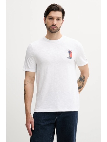 βαμβακερό μπλουζάκι tommy hilfiger ανδρικό, χρώμα άσπρο