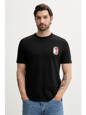βαμβακερό μπλουζάκι tommy hilfiger ανδρικό, χρώμα μαύρο