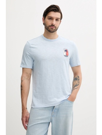 βαμβακερό μπλουζάκι tommy hilfiger ανδρικό, χρώμα μπλε