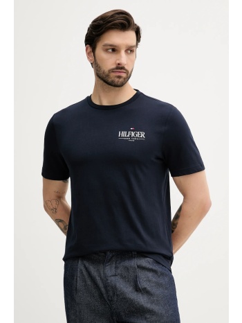 βαμβακερό μπλουζάκι tommy hilfiger ανδρικό, χρώμα ναυτικό