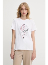 βαμβακερό μπλουζάκι karl lagerfeld χρώμα: άσπρο, a3w17099 100% οργανικό βαμβάκι