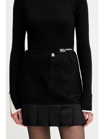 φούστα karl lagerfeld jeans χρώμα μαύρο, a3w12012 υλικό 1