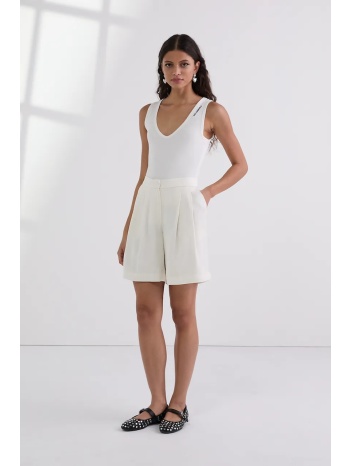 σορτς karl lagerfeld χρώμα μπεζ, a3w10097 62% βισκόζη, 38%