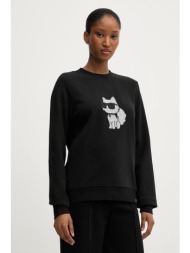 μπλούζα karl lagerfeld χρώμα: μαύρο, a3w20066 90% βαμβάκι, 10% πολυεστέρας