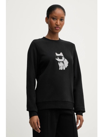 μπλούζα karl lagerfeld χρώμα μαύρο, a3w20066 90% βαμβάκι