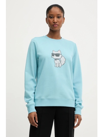 μπλούζα karl lagerfeld χρώμα μπλε, a3w20066 90% βαμβάκι