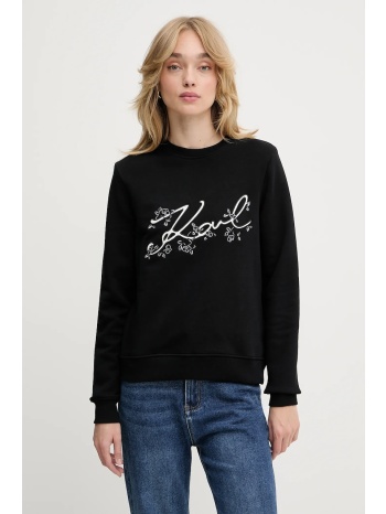 μπλούζα karl lagerfeld χρώμα μαύρο, a3w20010 90% βαμβάκι