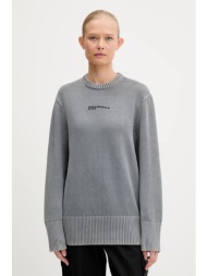 βαμβακερό πουλόβερ karl lagerfeld jeans χρώμα: γκρι, a3w18037 100% βαμβάκι