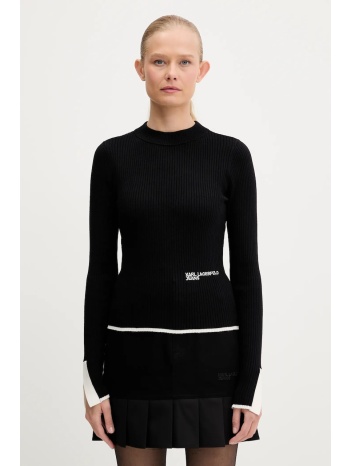 πουλόβερ karl lagerfeld jeans χρώμα μαύρο, a3w18006 50%