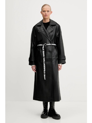 παλτό karl lagerfeld jeans χρώμα μαύρο, a3w15047 κύριο