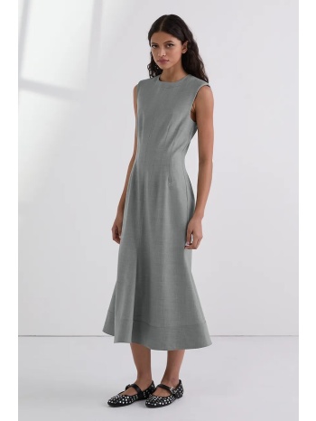 φόρεμα από μείγμα μαλλιού karl lagerfeld χρώμα γκρι