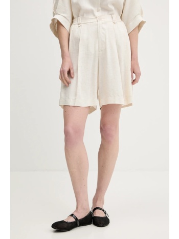 σορτς με λινό answear lab χρώμα μπεζ 80% βισκόζη, 20% λινό