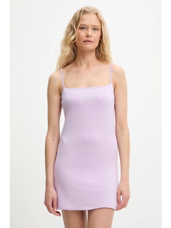 φόρεμα juicy couture hayley mini dress χρώμα μοβ