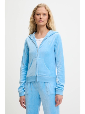 μπλούζα juicy couture heritage robyn hoodie χρώμα μπλε, με