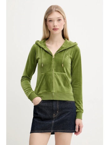 μπλούζα juicy couture robertson hoodie χρώμα πράσινο, με